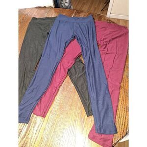 New 3 Pair Leggings Athletic Workout Casual Loungewear Pants Blue Red Black NWOT